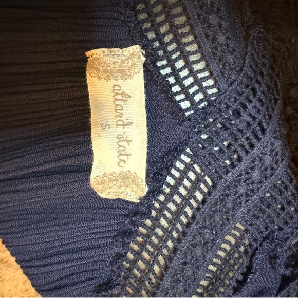 Altar'd State Blue Ruffled Boho 3/4 Sleeve Blouse - Picture 6 of 8